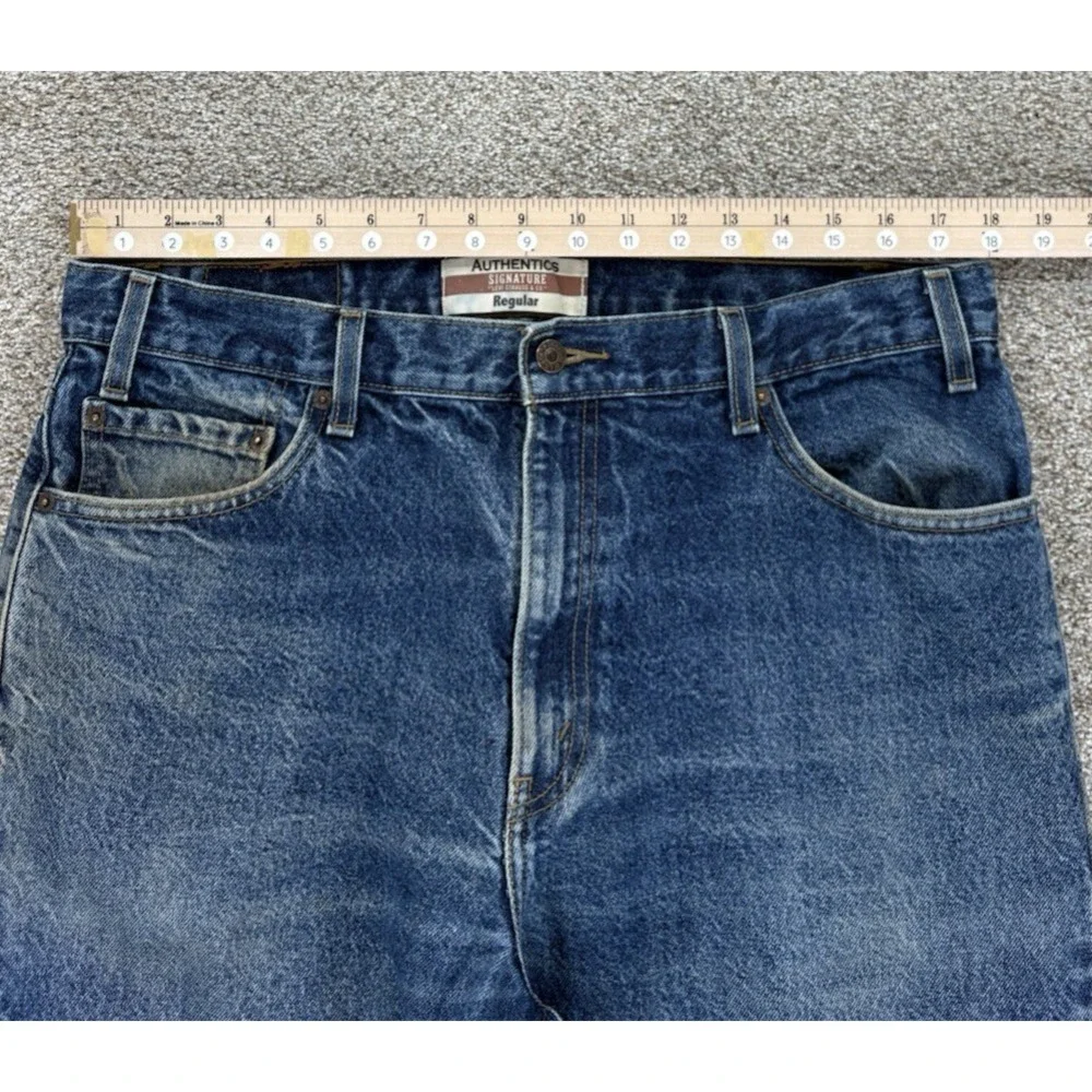 VTG Levis Signature Jeans Mens 36x33 Blue Authentics Regular Fit Straight Cotton